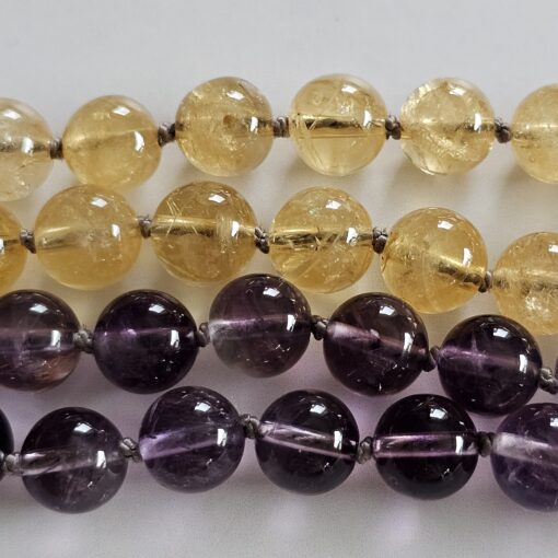 Amethyst-Citrin-Milchquarz-Mala mit Ametrin-Anhänger – Bild 15