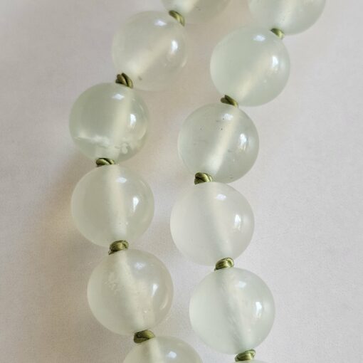 Serpentin („China Jade“) -Sandelholz (braun) -Mala mit Serpentin-Donut – Bild 17