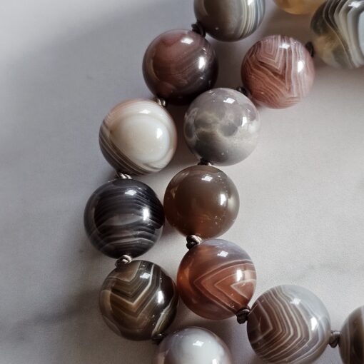 Achat ("Botswana Achat") -Mala mit Baumwollquaste und Armband – Bild 17
