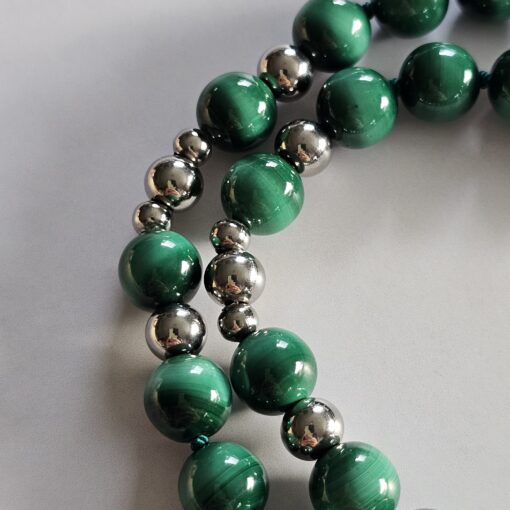 Malachit-Mala (1) mit Malachit-Tropfen und Armband – Bild 17