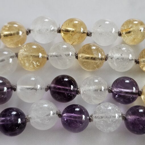 Amethyst-Citrin-Milchquarz-Mala mit Ametrin-Anhänger – Bild 16