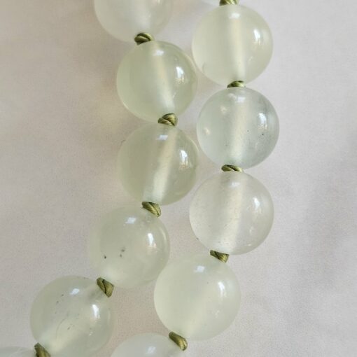 Serpentin („China Jade“) -Sandelholz (braun) -Mala mit Serpentin-Donut – Bild 18