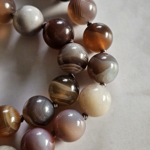 Achat ("Botswana Achat") -Mala mit Baumwollquaste und Armband – Bild 19