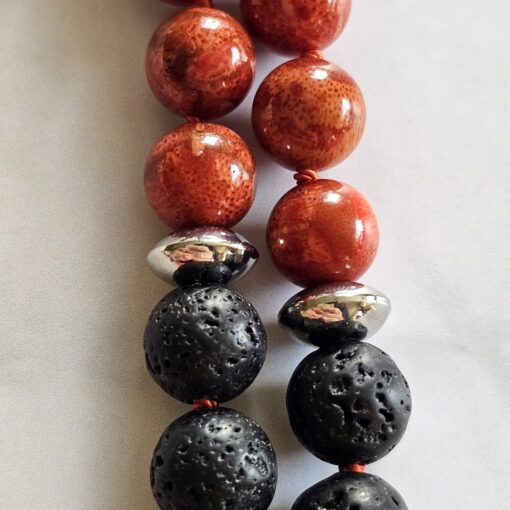 Korallen (rote Schaumkoralle) -Lava-Mala (1) mit roter Schaumkorallen-Navette – Bild 20