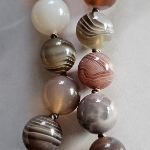 Achat ("Botswana Achat") -Mala mit Baumwollquaste und Armband – Bild 20