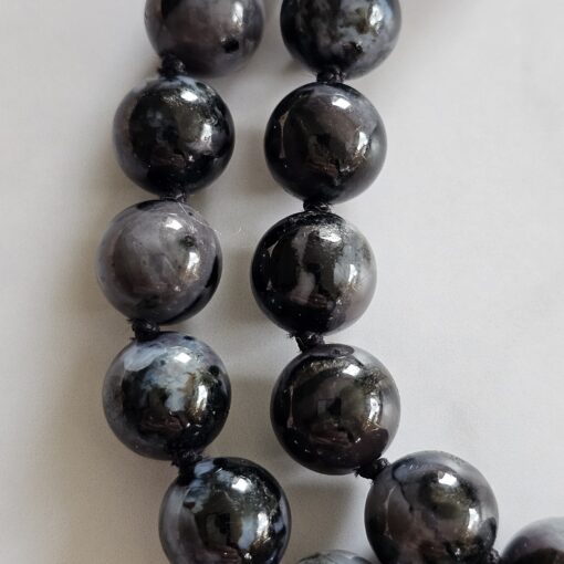 Gabbro-Mala mit Edelstahlanhänger und Armband – Bild 20