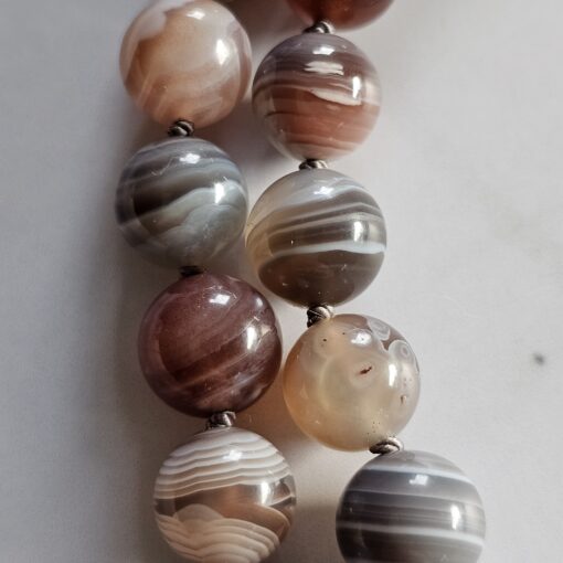 Achat ("Botswana Achat") -Mala mit Baumwollquaste und Armband – Bild 21