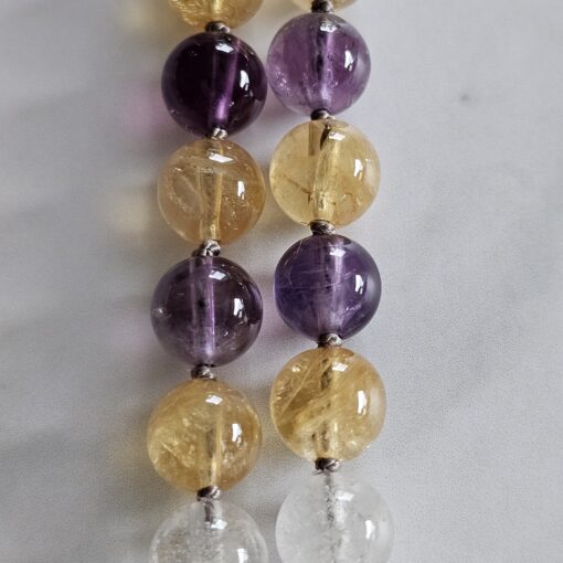 Amethyst-Citrin-Milchquarz-Mala mit Ametrin-Anhänger – Bild 20