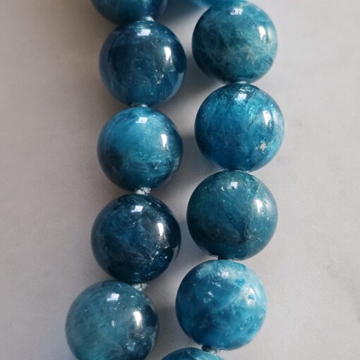 Apatit-Mala, blau (3), mit großem, blauem Apatit-Anhänger und Armband – Bild 22