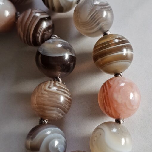 Achat ("Botswana Achat") -Mala mit Baumwollquaste und Armband – Bild 22