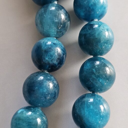 Apatit-Mala, blau (3), mit großem, blauem Apatit-Anhänger und Armband – Bild 23