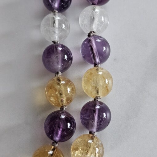 Amethyst-Citrin-Milchquarz-Mala mit Ametrin-Anhänger – Bild 22