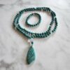 Amazonit (Peruanischer Amazonit) -Bergkristall-Mala, mit Amazonit-Anhänger und Armband