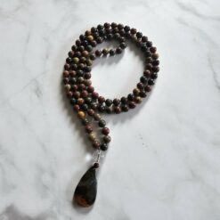 Jaspis („Picasso-Jaspis“) -Mala mit „Picasso-Jaspis“-Anhänger