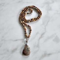 Achat („Crazy Lace“ Achat) -Mala (3) mit „Crazy Lace“ Achat-Anhänger