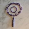Amethyst-Milchquarz-Mala (1) mit Seidenquaste