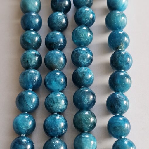 Apatit-Mala, blau (3), mit großem, blauem Apatit-Anhänger und Armband – Bild 2