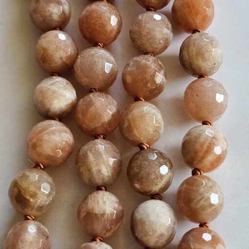 Sonnenstein-Mala, facettiert (2), mit Sonnenstein-Anhänger und Armband – Bild 2