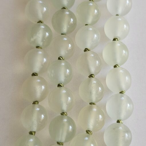 Serpentin („China Jade“) -Sandelholz (braun) -Mala mit Serpentin-Donut – Bild 2