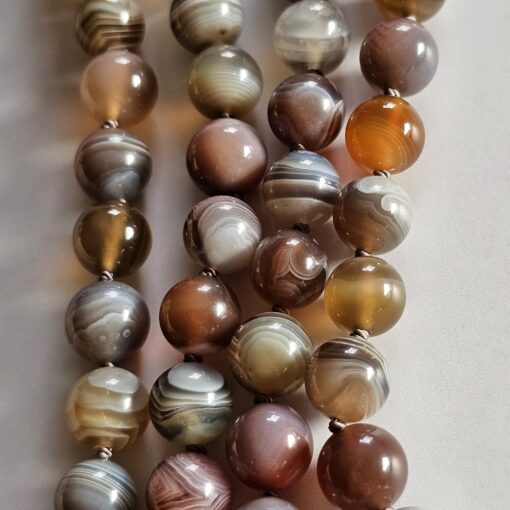 Achat ("Botswana Achat") -Mala mit Baumwollquaste und Armband – Bild 2