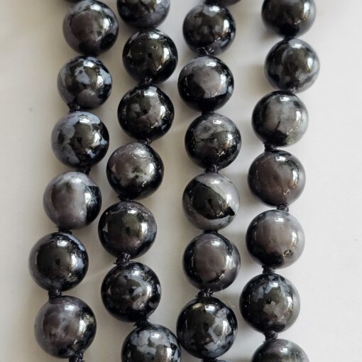 Gabbro-Mala mit Edelstahlanhänger und Armband – Bild 2