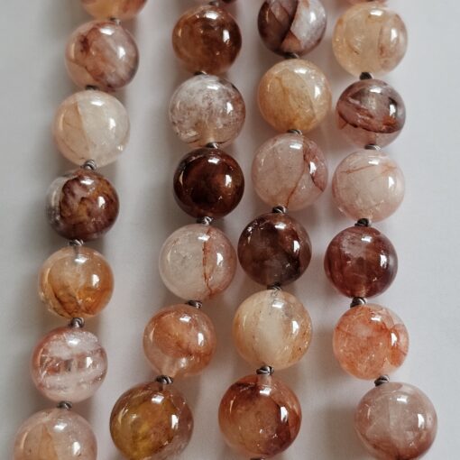 Feuerquarz (Eisenkiesel) -Mala mit Seidenquaste – Bild 2
