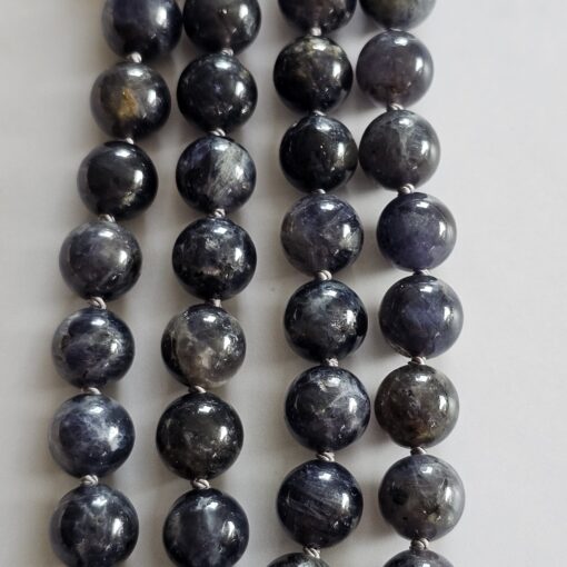 Iolith (Cordierit) -Bergkristall-Mala mit Bergkristall-Anhänger und Armband – Bild 2