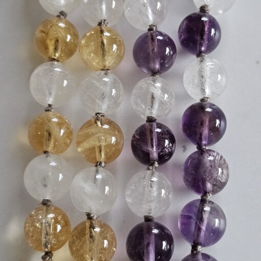 Amethyst-Citrin-Milchquarz-Mala mit Ametrin-Anhänger – Bild 2