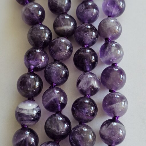 Amethystquarz („Chevron-Amethyst“) -Mala mit „Chevron-Amethyst“-Anhänger und Armband – Bild 2