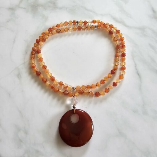 Karneol-Mala (1) mit großem Karneol-Donut – Bild 3
