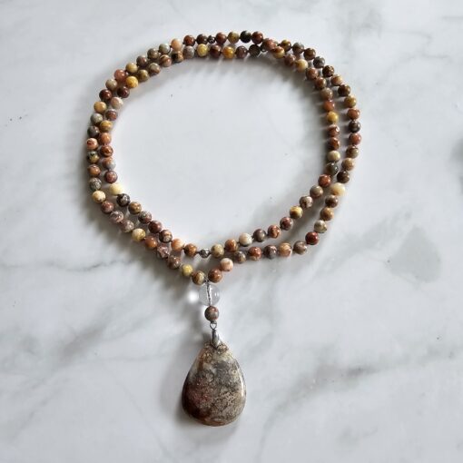 Achat („Crazy Lace“ Achat) -Mala (3) mit „Crazy Lace“ Achat-Anhänger – Bild 3