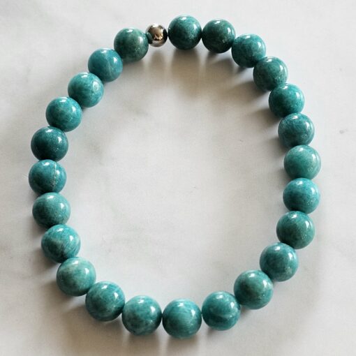 Amazonit (Peruanischer Amazonit) -Bergkristall-Mala, mit Amazonit-Anhänger und Armband – Bild 4