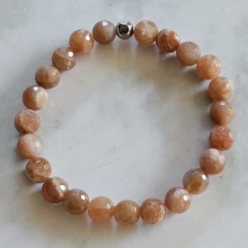 Sonnenstein-Mala, facettiert (2), mit Sonnenstein-Anhänger und Armband – Bild 4