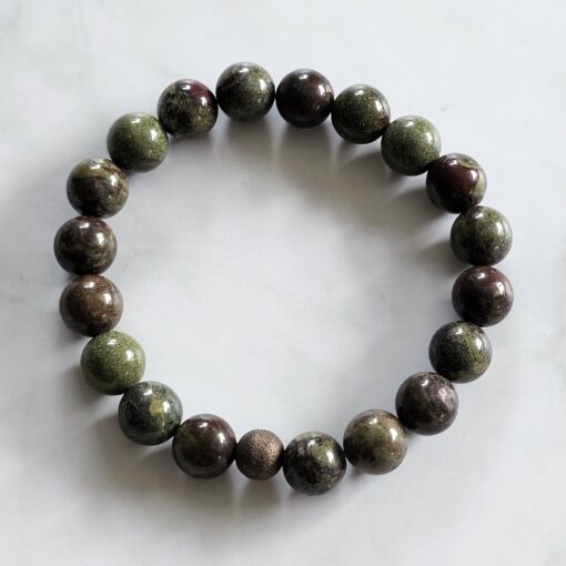 Jaspis („Drachenblut-Jaspis“) -Mala mit „Drachenblut-Jaspis“-Anhänger und Armband – Bild 4
