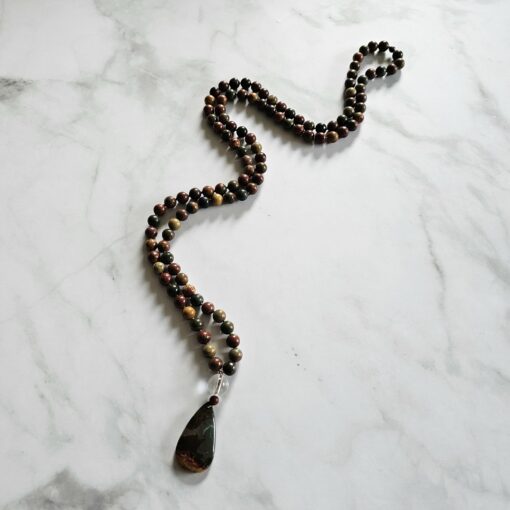 Jaspis („Picasso-Jaspis“) -Mala mit „Picasso-Jaspis“-Anhänger – Bild 4