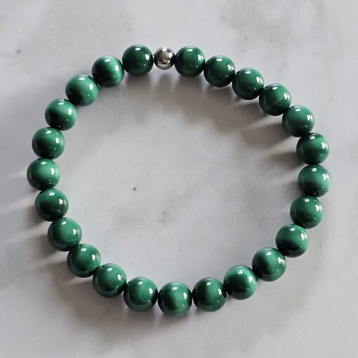 Malachit-Mala (1) mit Malachit-Tropfen und Armband – Bild 4