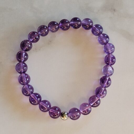 Amethyst-Milchquarz-Mala (1) mit Seidenquaste – Bild 4