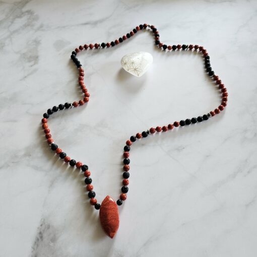Korallen (rote Schaumkoralle) -Lava-Mala (1) mit roter Schaumkorallen-Navette – Bild 5