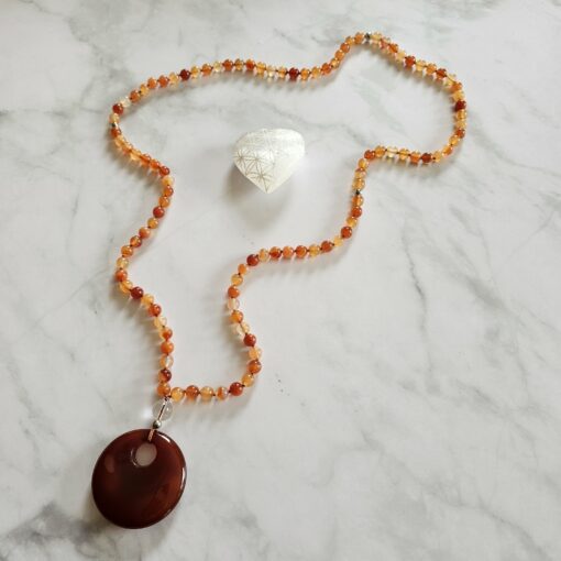 Karneol-Mala (1) mit großem Karneol-Donut – Bild 5