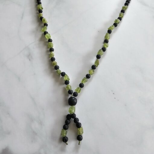 Lava-Peridot-Mala – Bild 6