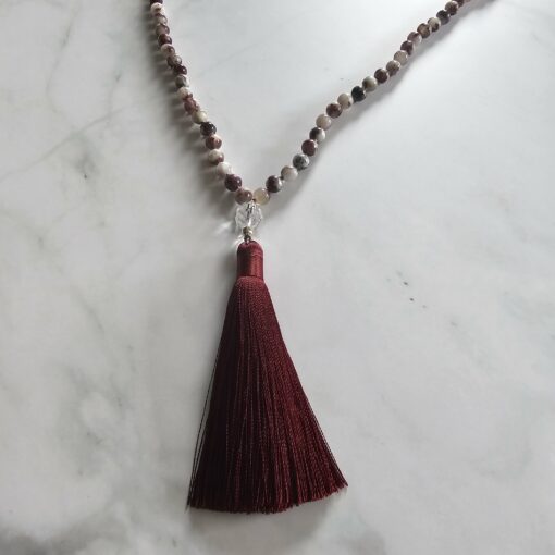 Eudialyt-Mala (1) mit Seidenquaste – Bild 6