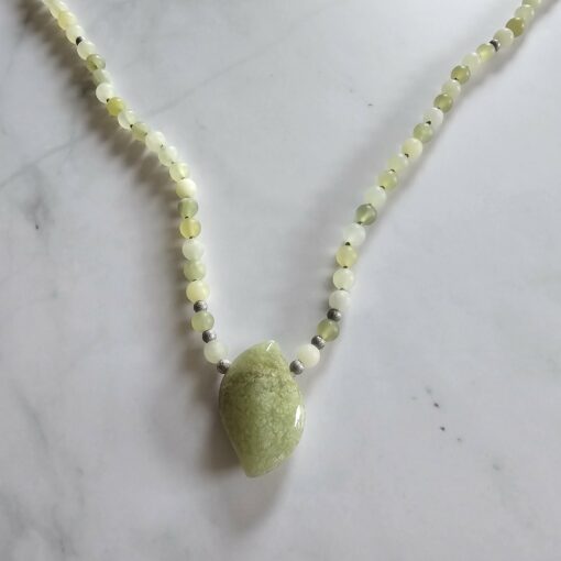 Serpentin-Mala, matt, mit Serpentin-Anhänger – Bild 6