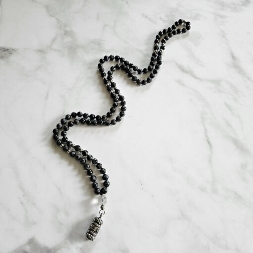 Gabbro-Mala mit Edelstahlanhänger und Armband – Bild 6