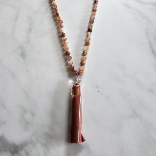 Feuerquarz (Eisenkiesel) -Mala mit Seidenquaste – Bild 6
