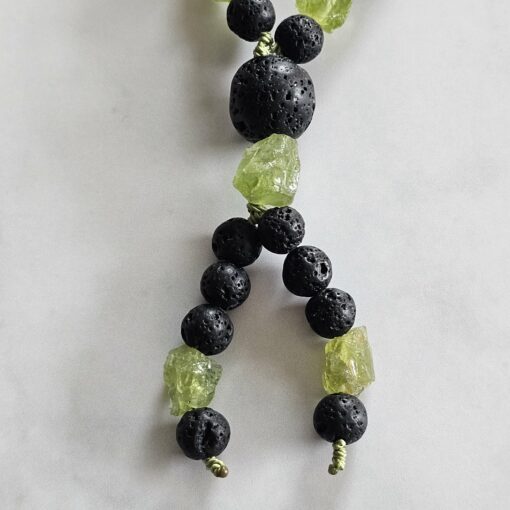 Lava-Peridot-Mala – Bild 7