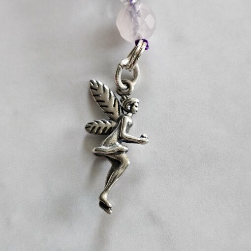 Amethyst (dunkel) -Rosenquarz-Bergkristall-Mala, facettiert, mit Anhänger aus 925 Sterlingsilber – Bild 7