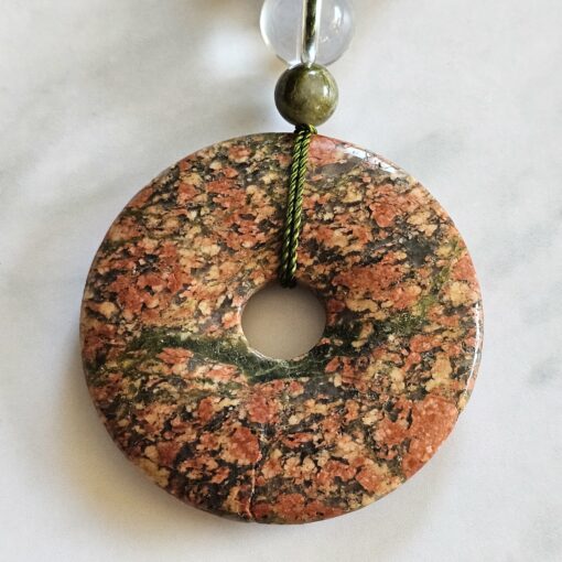 „Unakit“ (Epidot-Feldspat) -Mala mit einem „Unakit“-Donut – Bild 7