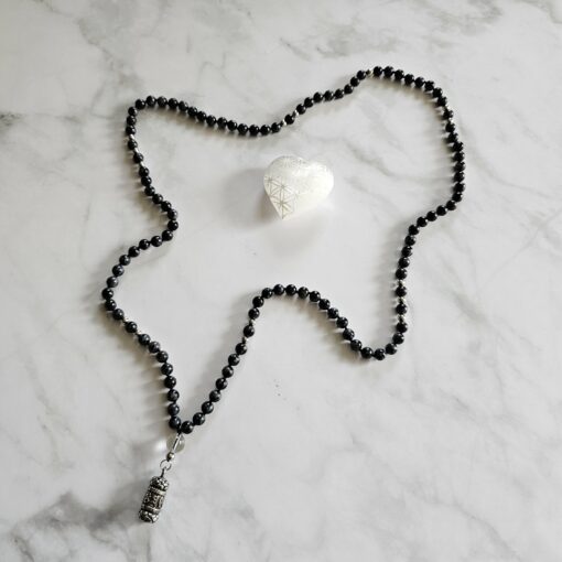 Gabbro-Mala mit Edelstahlanhänger und Armband – Bild 7