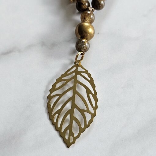 Bronzit-Mala (3) mit Messinganhänger – Bild 7