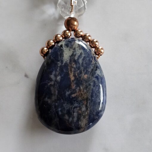 Sodalith (mit Calcit) -Kupfer-Mala mit Sodalith (mit Calcit) -Anhänger – Bild 8